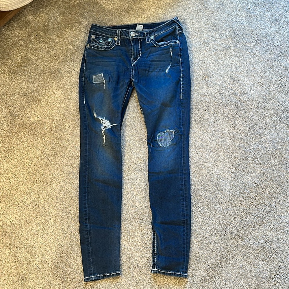 True Religion curvy skinny Big T distressed Jean